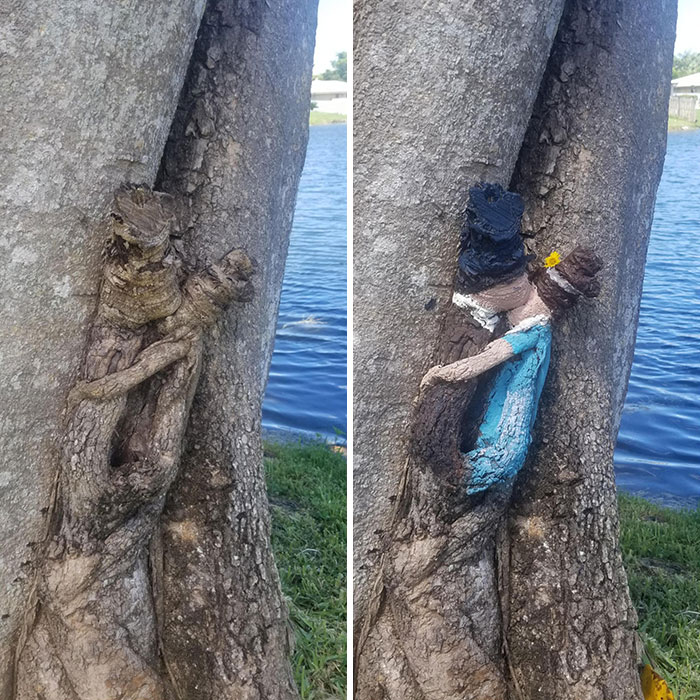 I Have This Trunk Knot On A Tree In My Backyard That I Always Thought Looked Like A Regency Era Couple Kissing. Today, I Decided To Bring Them To Life