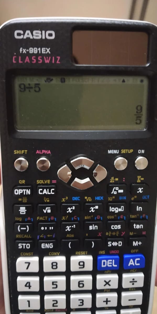 funny pics - calculator - 9 divided by 5 equals 9 divided by 5