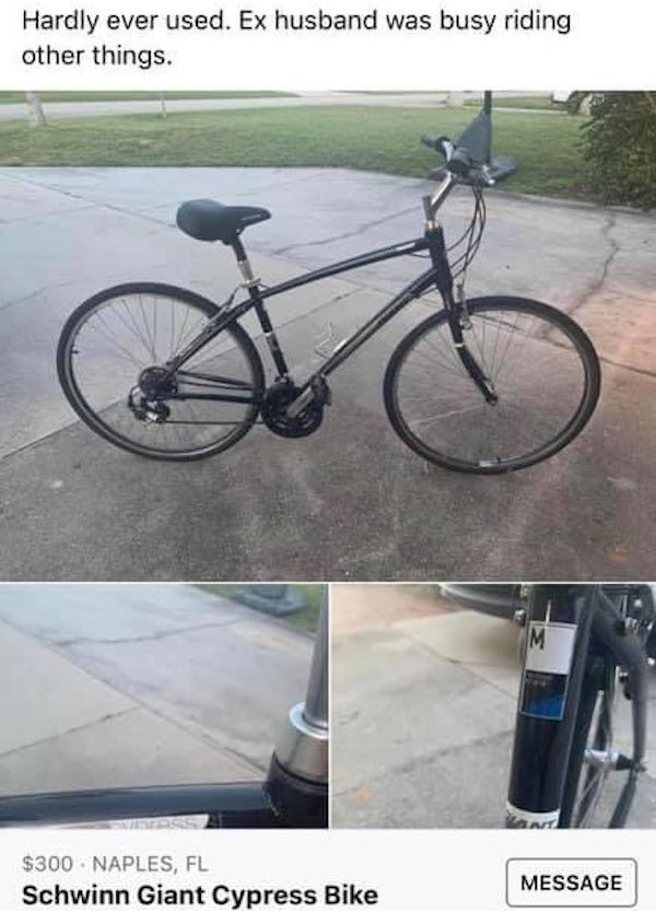 Bicycle - Hardly ever used. Ex husband was busy riding other things. Im $300 Naples, Fl Schwinn Giant Cypress Bike Message