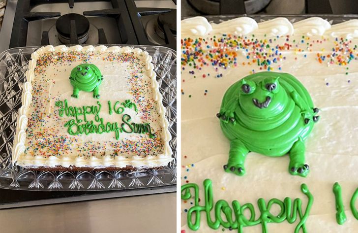 “I tried to make a frog out of icing.”