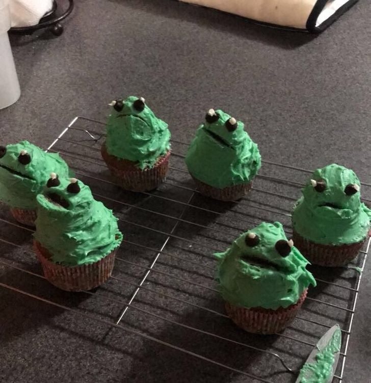 “Your frog looks better than my frog cupcakes.”