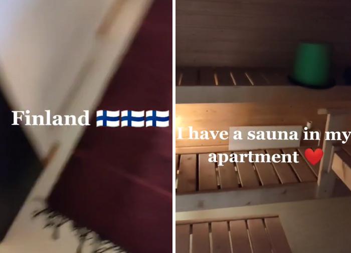 Sauna In The Apartment In Finland