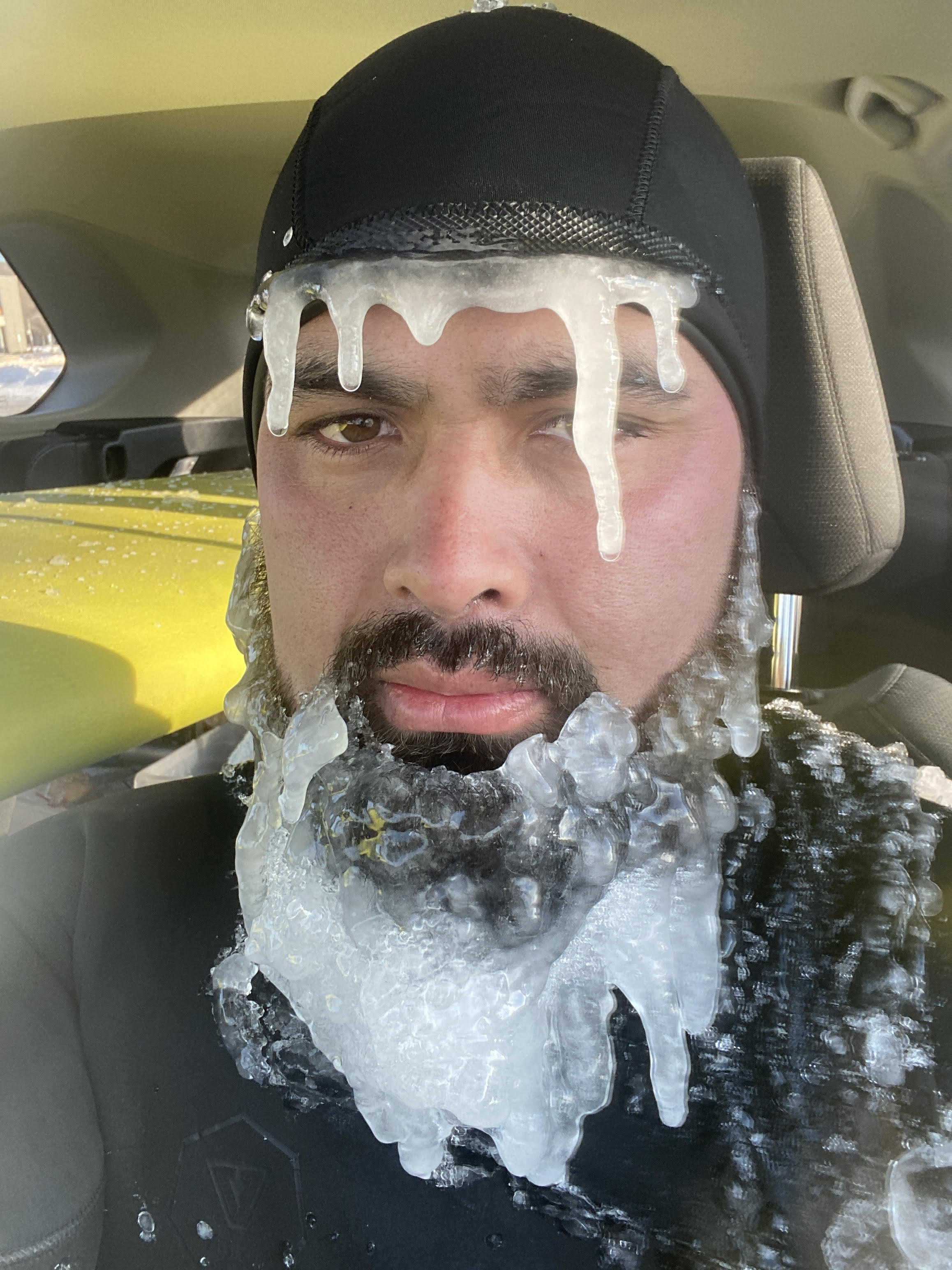 funny memes and pics -- man with frozen ice beard
