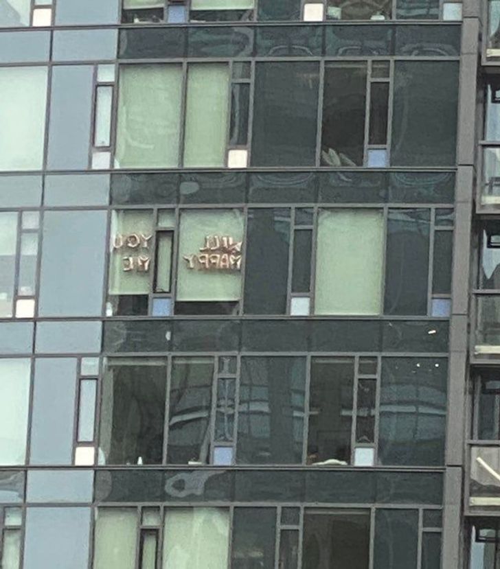 “Someone in the apartment across from mine is about to get proposed to!”