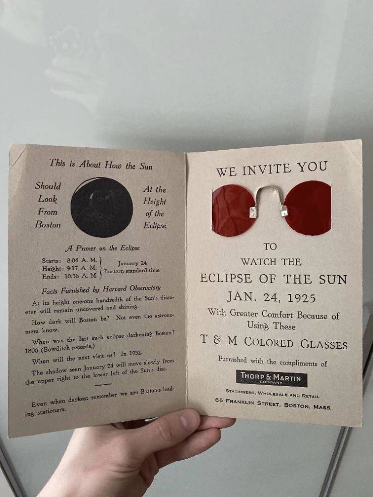 cool pics - glasses to see the 1925 solar eclipse