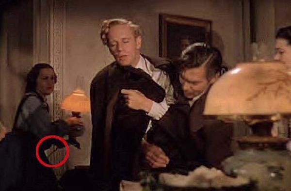 Gone With the Wind (1939).
Despite being set during the Civil War, a lamp with an electric cord is shown.