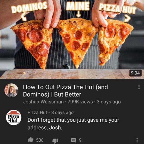 joshua weissman outpizza the hut - Dominos Mine Pizza Hut ee How To Out Pizza The Hut and Dominos | But Better Joshua Weissman. views 3 days ago Pizza Hut Pizza Hut. 3 days ago Don't forget that you just gave me your address, Josh. 508 E9