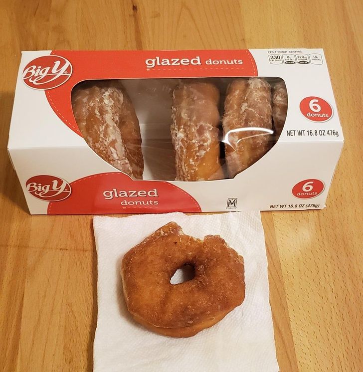 bagel - Perh 330 B. 270 glazed donuts 6 donuts Net Wt 16.8 Oz 4769 Bigys 6 donuts glazed donuts M Net Wt 16.8 Oz 4769