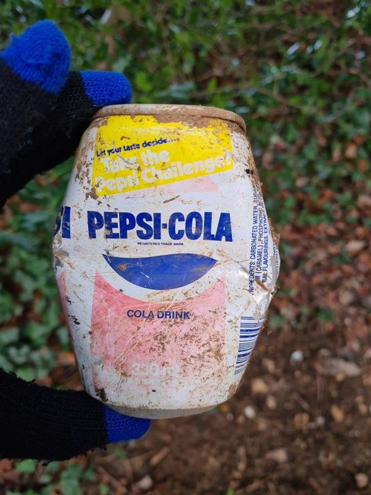 “I found an old Pepsi can in the park.”