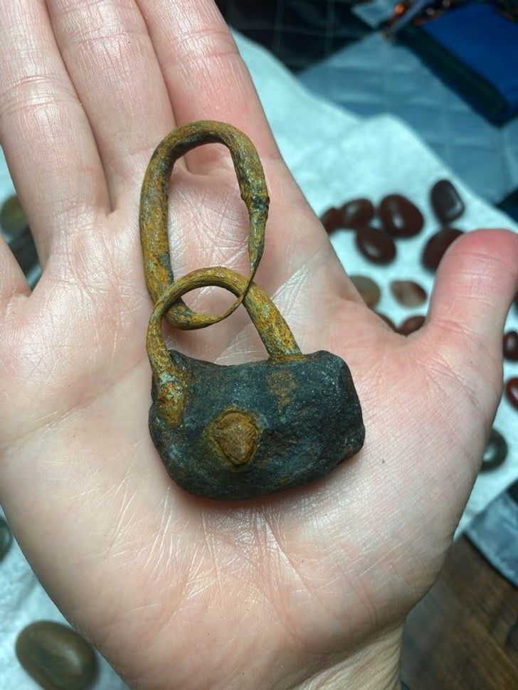 “I found this deteriorated combination lock at the beach.”