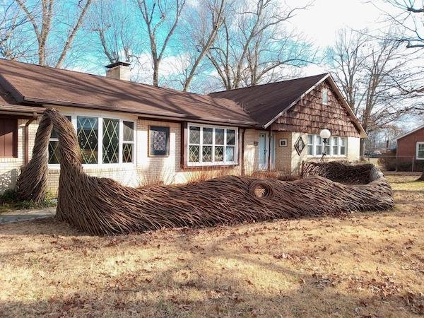 The Neverending Fence is 8 years in the making and made using still alive willow saplings