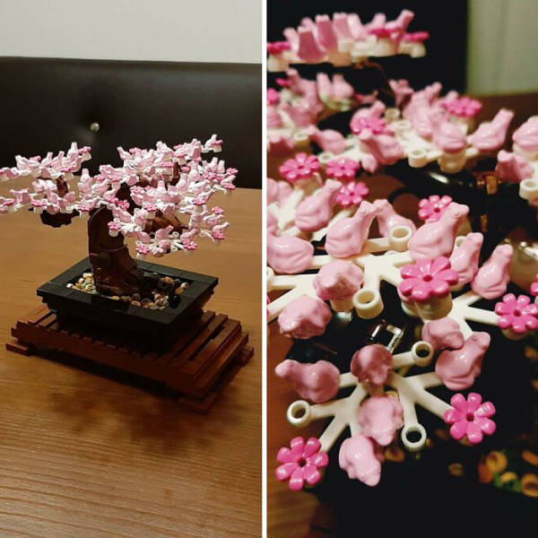 "The Blossoms On My LEGO Bonsai Are Small Frogs"