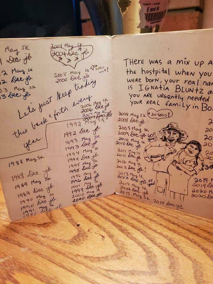 "My Friend And Her Sister Have Exchanged The Same Birthday Card For 32 Years"