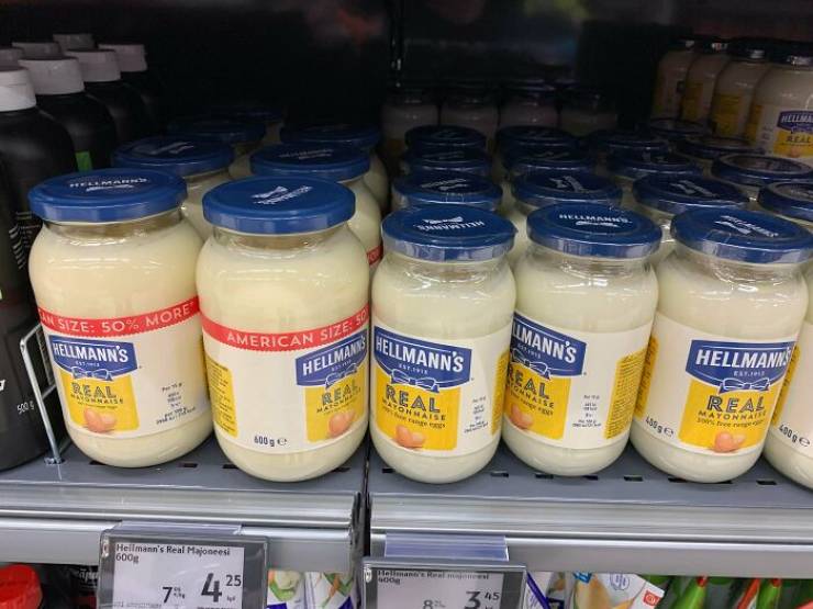 "The Largest Size For Hellmann's Mayo Is Called "American Size" In My Country"