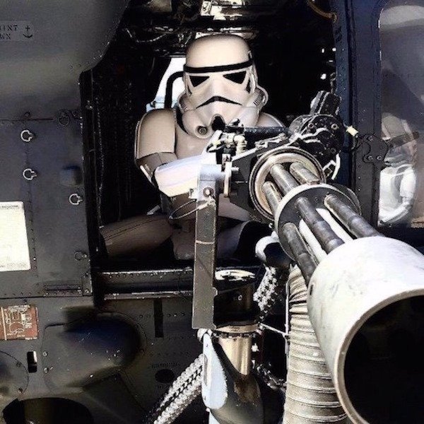 funny pics and memes - storm trooper holding a big gun