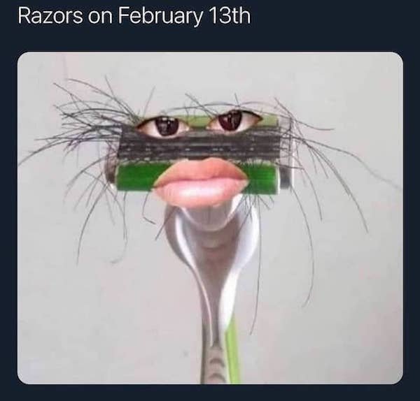 funny pics and memes - Razors on February 13th