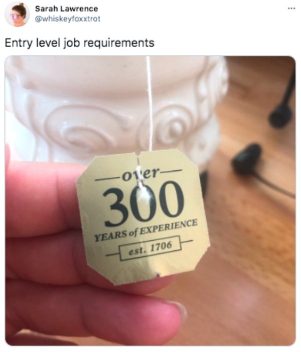 Sarah Lawrence Entry level job requirements 01'er 300 Years of Experience est. 1706