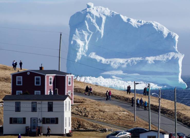 150 foot iceberg passes through iceberg alley near ferryland newfoundland canada -