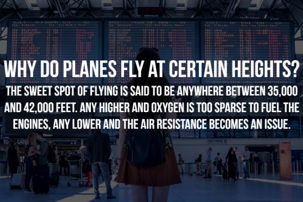 building - Why Do Planes Fly At Certain Heights? The Sweet Spot Of Flying Is Said To Be Anywhere Between 35,000 And 42,000 Feet. Any Higher And Oxygen Is Too Sparse To Fuel The Engines, Any Lower And The Air Resistance Becomes An Issue. Tolgate