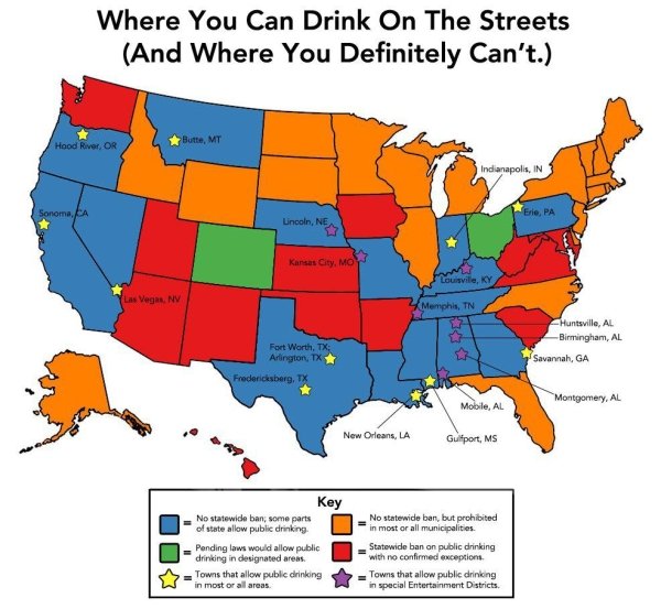 public drinking laws - Where You Can Drink On The Streets And Where You Definitely Can't. Hood River, Or Butte, Mt Indianapolis, In Sonoma, Ca Erie, Pa Lincoln, Ne Kansas City, Mo Louisville, Ky Las Vegas, Nv Memphis, Tn Huntsville, Al Birmingham, Al Sava