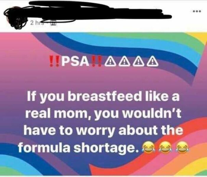 material - ... 2 2 his !!Psa Aaaa If you breastfeed a real mom, you wouldn't have to worry about the formula shortage. Sss
