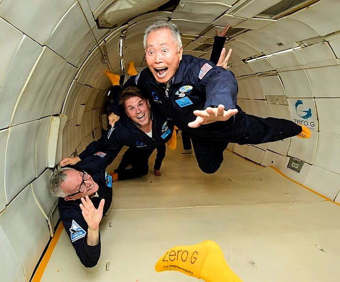 funny pics and memes - george takei in zero gravity