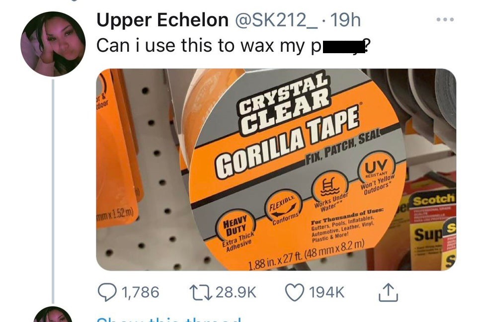 orange - Upper Echelon 19h Can i use this to wax my pi ar & door Crystal Clear Gorilla Tape Fix, Patch, Seal Uv Resistant El Won't Yellow Outdoors Scotch Flexible Works Under Water e mmx1.52 m Conforms Heavy Duty Extra Thick Adhesive For Thousands of Uses