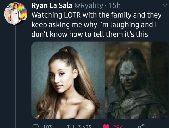 ariana grande uruk hai - Ryan La Sala 15h Watching Lotr with the family and they keep asking me why I'm laughing and I don't know how to tell them it's this 103 17