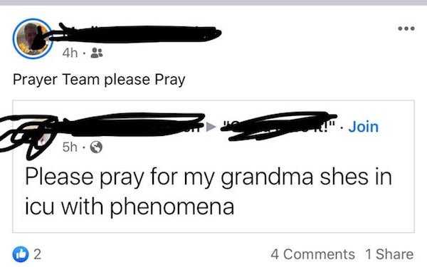 graphics - ... 4h. Prayer Team please Pray Join 5h. Please pray for my grandma shes in icu with phenomena 2 4 1