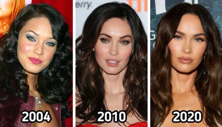 celebrities now and then - Megan Fox - erry G 2004 2010 2020