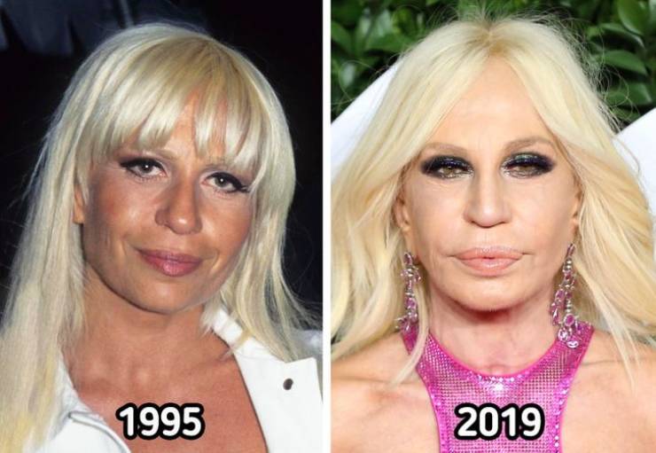 celebrities now and then - blond - 1995 2009