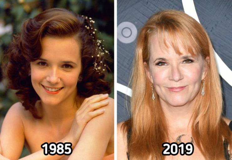 celebrities now and then - lea thompson 80s - 1985 2019