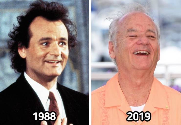 celebrities now and then - bill murray scrooged - 1988 2009