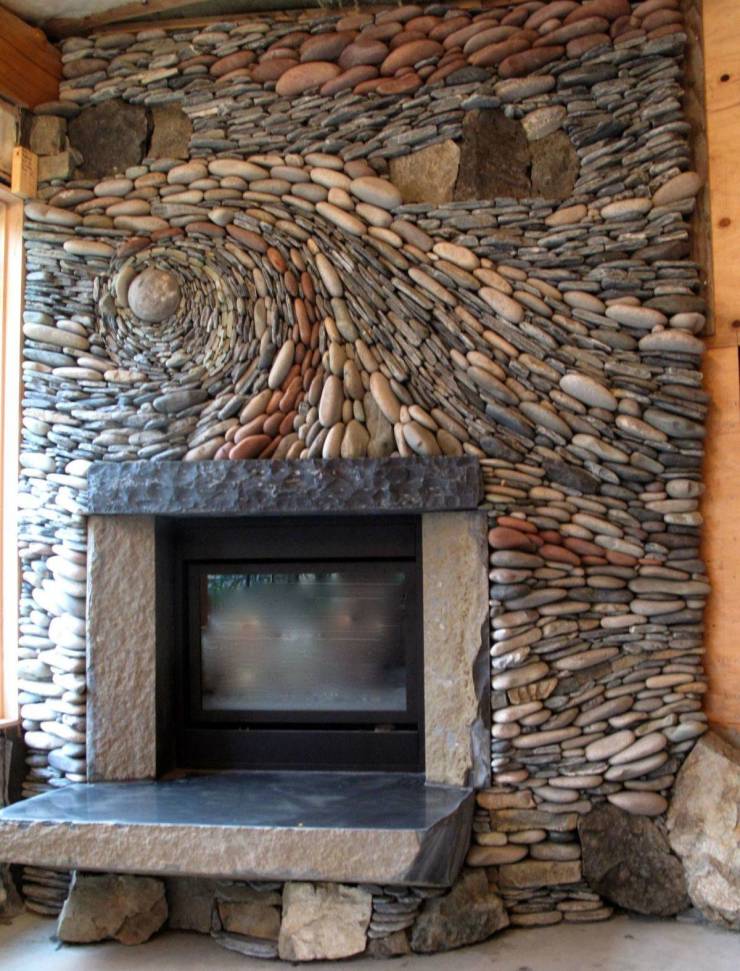 stone fireplace