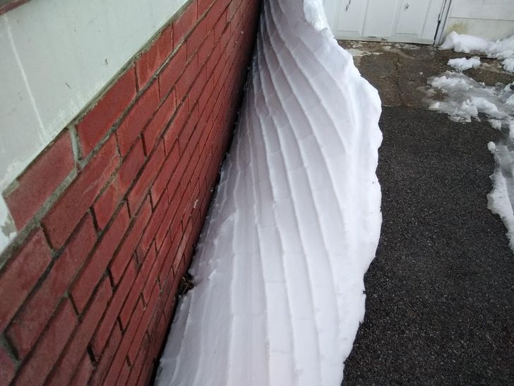 “The way the snow started to peel off this wall”