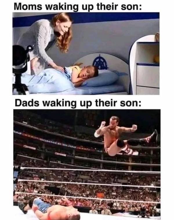 muscle - Moms waking up their son Dads waking up their son