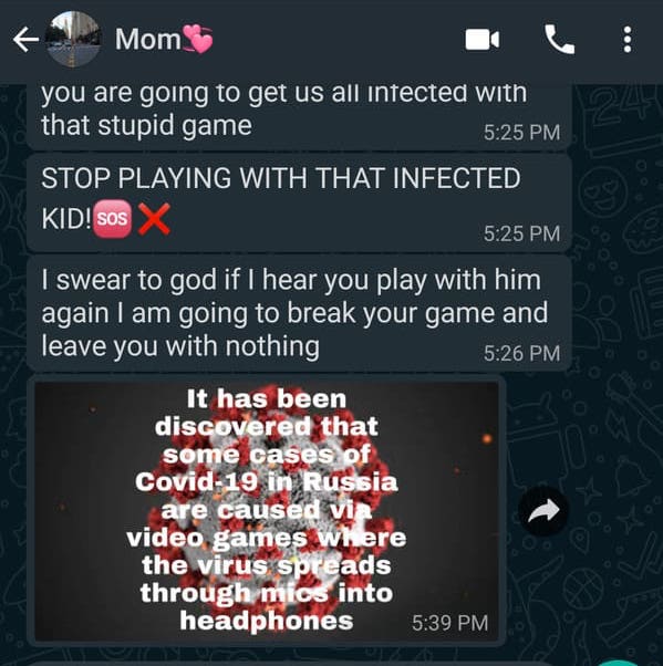 screenshot - .. Mom you are going to get us all infected with that stupid game Stop Playing With That Infected Kid! Sos X I swear to god if I hear you play with him again I am going to break your game and leave you with nothing It has been discovered that