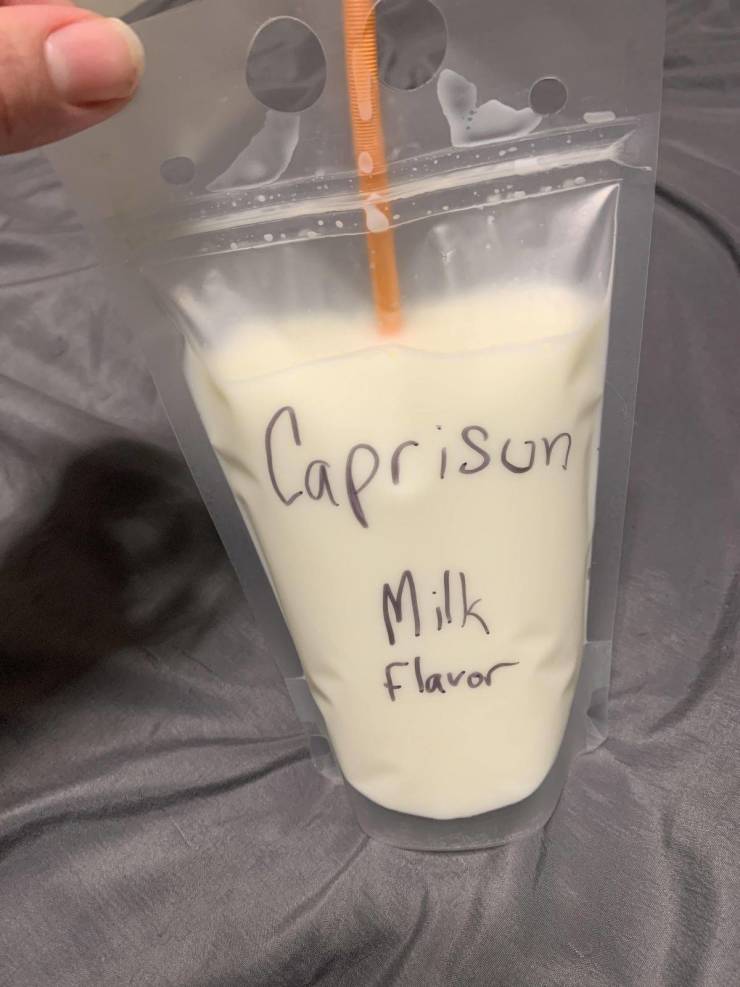 funny pics - drink - Capri sun Milk Flavor
