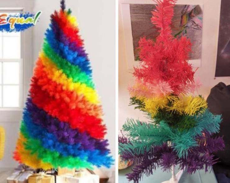 rainbow christmas trees