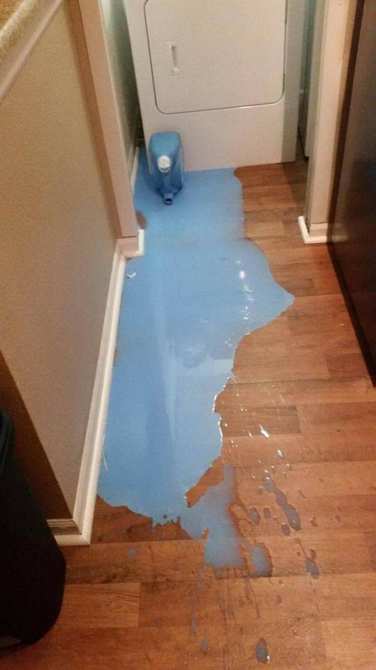 spilled laundry detergent