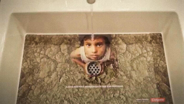 A “Save Water” Ad Which Makes You Spit On The Poor Kid’s Face While Brushing