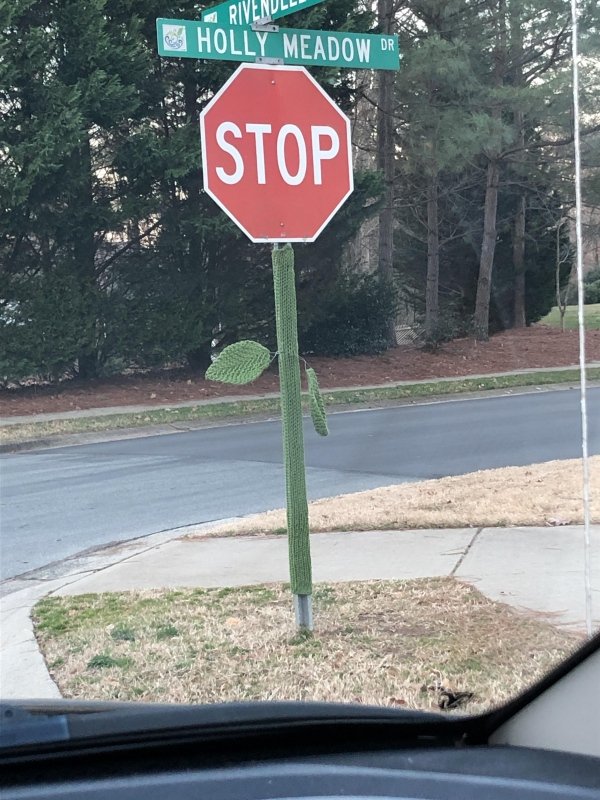 funny pics - stop sign - Riven Holly Meadow Dr Stop