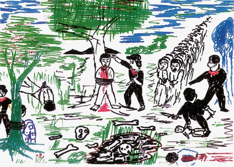 A 12-year-old boy’s drawings of Khmer Rouge killings in Cambodia