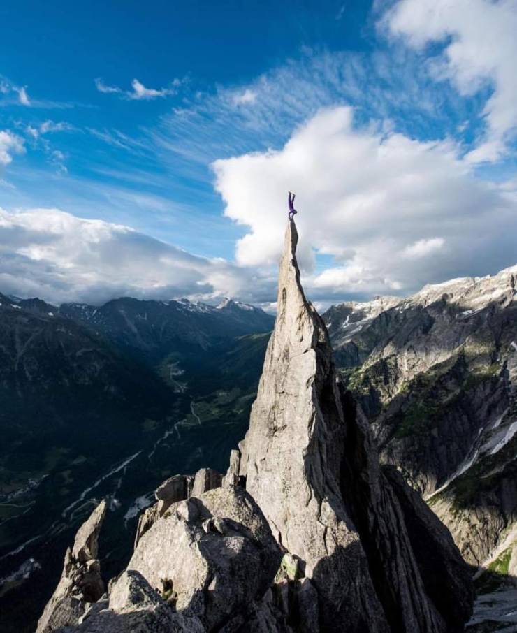 handstand on mountain top