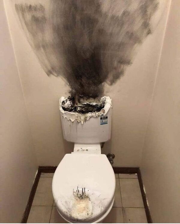 funny fail pics - exploded toilet