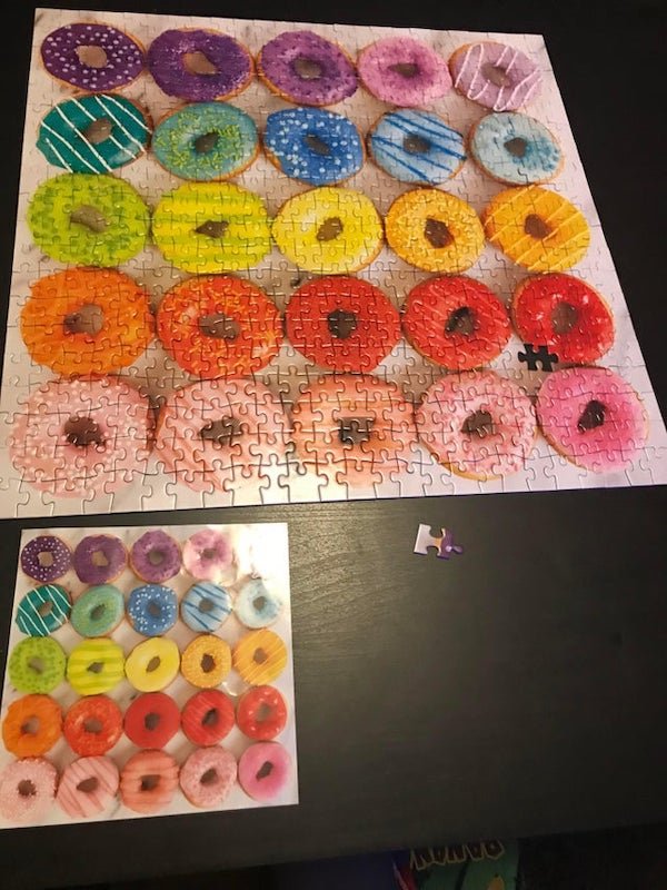 funny fail pics - donut puzzle with one piece missing