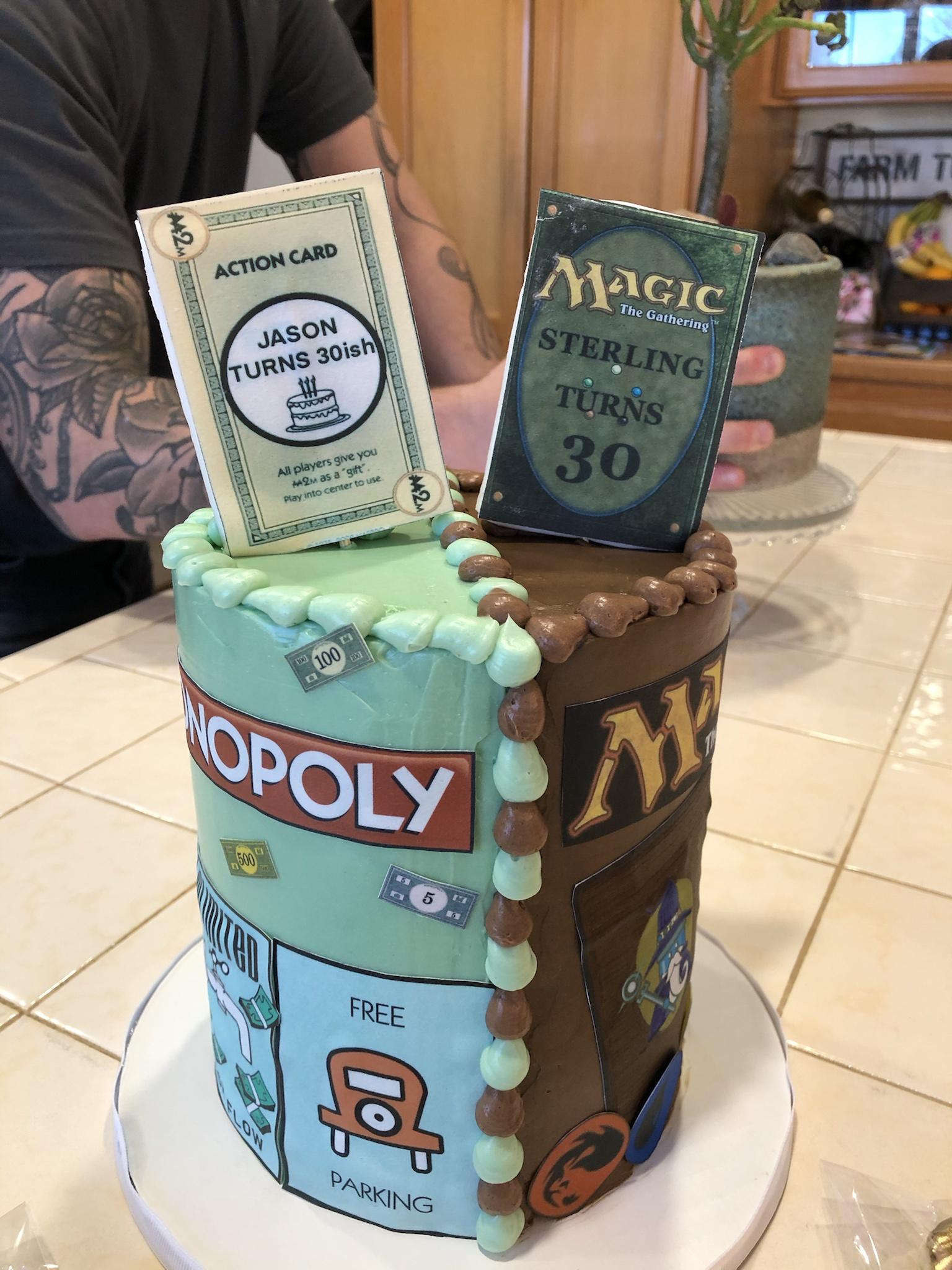 funny pics - cake that looks like board games monopoly Magic The Gathering