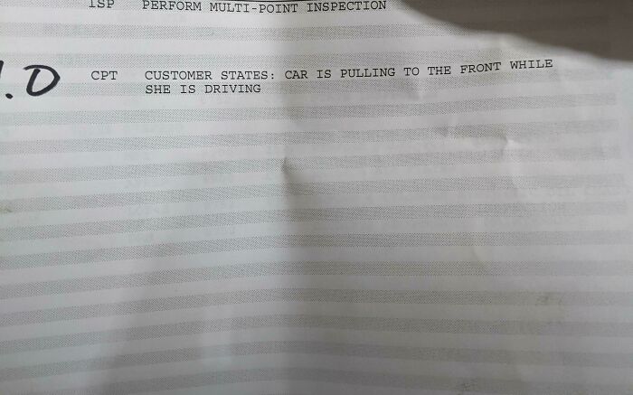 angle - Isp Perform MultiPoint Inspection ..o Cpt Customer States Car Is Pulling To The Front While She Is Driving