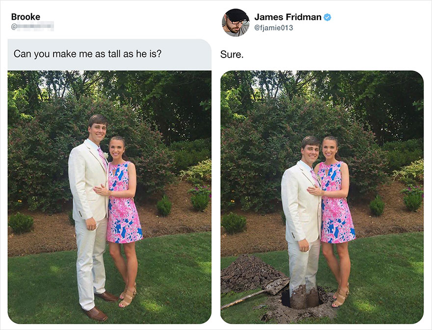 james fridman best - Brooke James Fridman Can you make me as tall as he is? Sure.