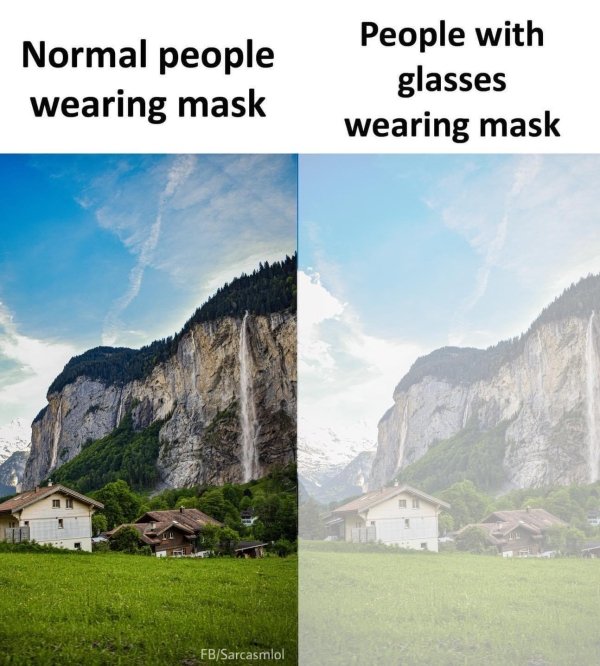landmark - Normal people wearing mask People with glasses wearing mask FbSarcasmlol